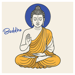 Indian lord buddha illustration