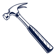 silhouette hammer on white background