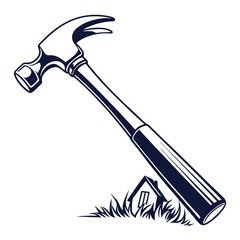 silhouette hammer on white background