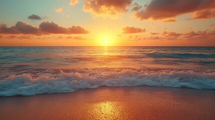 Obraz premium Tropical beach sunset panorama