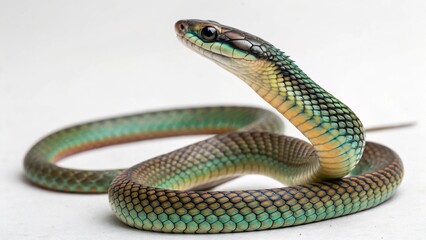 Fototapeta premium Chrysopelea ornata on studio background