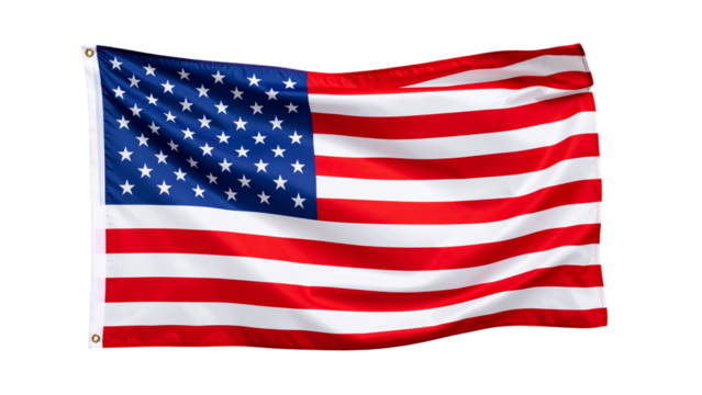 American flag isolated on transparent background, PNG