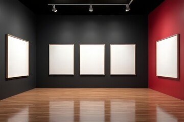 Empty Art Gallery Walls - Blank Picture Frames, Modern Exhibition Space