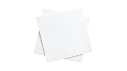 Blank paper napkin isolated on transparent background