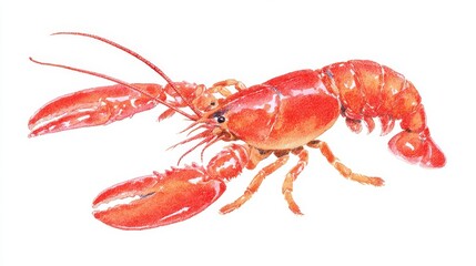 Vibrant Red Lobster with Textured Shell and Claws