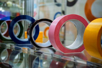 An Array of Colored Duct Tapes Displayed in an Arts and Crafts Store Setting