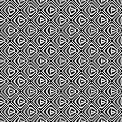 Design seamless monochrome circle pattern. Abstract background. Vector art