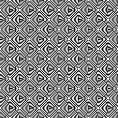 seamless monochrome circle Spiral Design pattern. Abstract background. Vector art