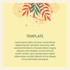 Quote frame flourish template. Empty aesthetic blank with copy space for text. Square format quotation