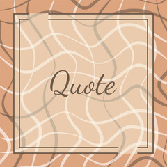 Quote frames blank template. Empty quote abstract borders with copy space for text. Square format