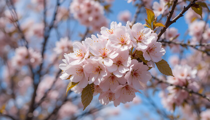 Fototapeta premium Lovely blossom of nanking cherry