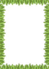 Border frame template with leaf elements decoration. Rectangle easter border with empty space for your text