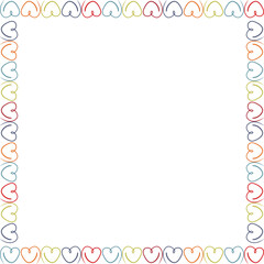 Hand drawn linear heart empty frame. Cute hand drawn template. Frame with empty space for your text