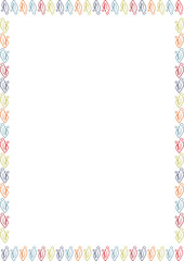 Line art simple plant frame. Template with flourish decoration. Colorful plant branches elements