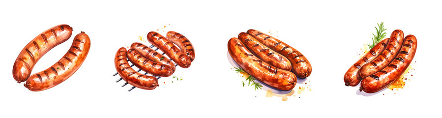 Delicious grilled sausages ready to serve, perfect for barbecues and gatherings.