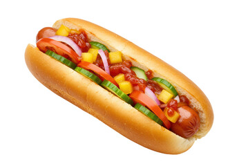 Isolated Gourmet Tropical Style Hot Dog