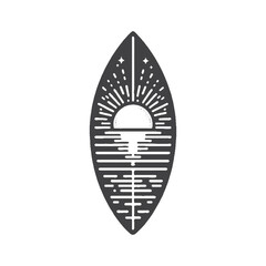 Vintage Hand-Drawn Surfing Board Illustration, Coastal Object Engraved Style Vector for T-Shirts and Beach Lifestyle Design
