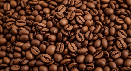 Fototapeta premium Pile of Coffee Beans Filling the Frame for Food Concept