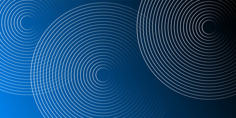Dark Background with Layers of Large Concentric Lit Circles in White and Grey Creating a Dynamic Geometric Overalpping Pattern - Creative Vector Design