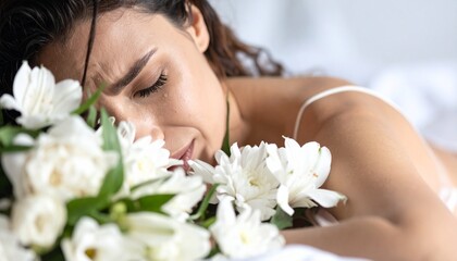 Emotional Transformation: Sadness Blooming into Beauty