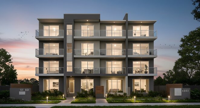 Modern Apartment Building Exterior