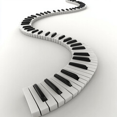 Piano keys curving path