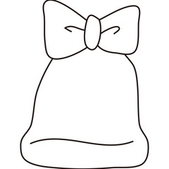 Christmas Bell with Ribbon Doodle

