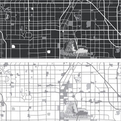 Layered editable vector illustration outline Map of Las Vegas,USA