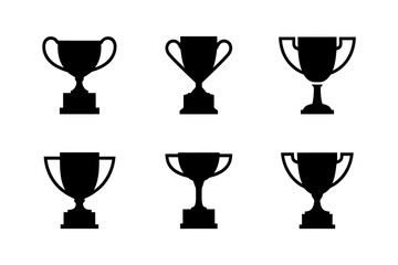 Various trophy silhouettes arranged in two rows