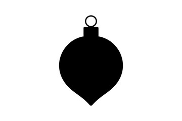 Simple black christmas ornament with a round top loop