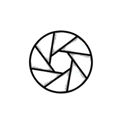 Obraz premium A black and white drawing of an aperture blade mechanism