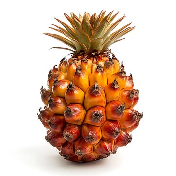 Isolated Pandanus tectorius Fruit Still Life against a Clean White Background
