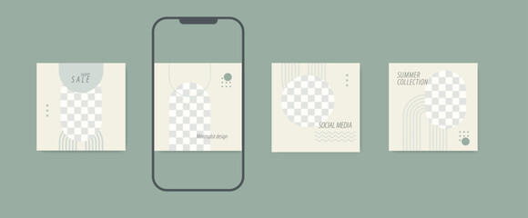 Green Tone Minimal Instagram Template Editable Layout.