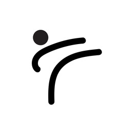 Stick figure kung fu with high kick logo sign template