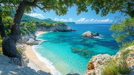 Fototapeta premium Tropical beach paradise scenic view