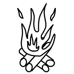 vector illustration of a burning tree