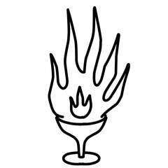 Glass with fire