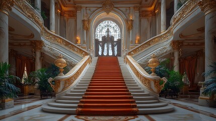Fototapeta premium Grand staircase in luxury mansion