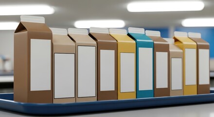 Obraz premium Milk Carton Assortment on Tray