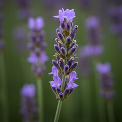 Obraz premium Purple Lavender Bloom: Close-Up Botanical Photography