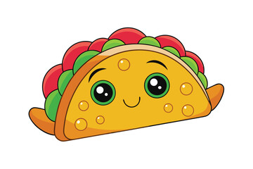 cartoon illustration of an taco