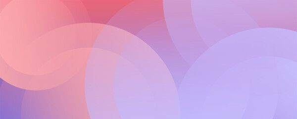 Minimalist abstract background, banner, blue nad pink gradations, abstract circle style shape, vector illustration.