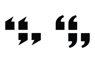 Minimal Quote Mark Icon Set &ndash; Black Vector Quotation Symbols for Typography, Editing, Design Projects