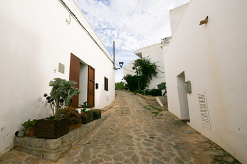 Naklejka premium Ibiza, Spain; 1st June 2025: Picturesque town Sant Joan de Labritja in the north of the island of Ibiza.