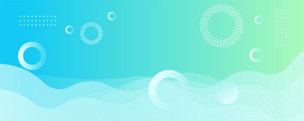 Modern banner background. full color, bright blue green gradation, wave eps 10