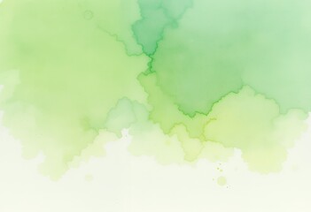 Obraz premium Abstract green watercolor background with soft flowing gradient shapes and organic texture