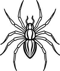 Thin Line Spider Vector Set – Insect Icons for UI, Web, and Halloween
