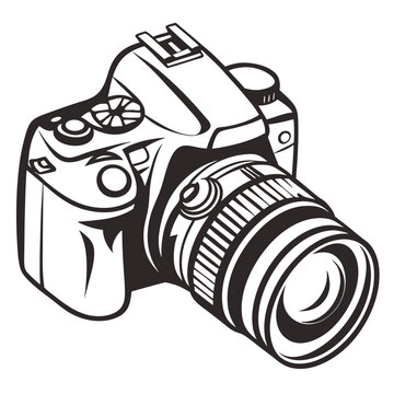 silhouette camera on white background