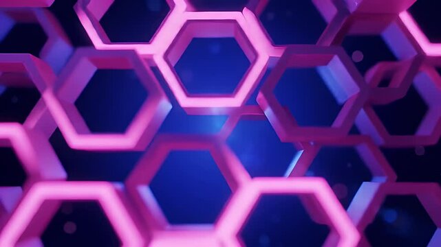 Abstract geometric pattern of glowing hexagons (1)