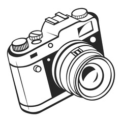 silhouette camera on white background